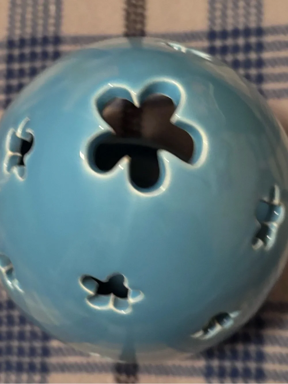 Blue Ceramic Egg Lantern - Home Accents